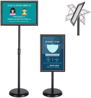 Adjustable Heavy Duty Pedestal Sign Holder Floor Stand, Sign Stand Poster Stand, Standing Floor, 11 x 17 inch, Vertical & Horizontal View, Outdoor Standing Display Sign Holders Aluminum Black 2 Pack Adjustable Heavy Duty Pedestal Sign Holder Floor Stand, Sign Stand Poster Stand, Standing Floor, 11 x 17 inch, Vertical & Horizontal View, Outdoor Standing Display Sign Holders Aluminum Black 2 Pack