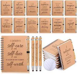 96 Pcs/48 Set Bulk Positive Affirmation Spiral Notebooks with Bamboo Pen Daily Affirmation Gift Set Motivational Encouragement Notepad Small Journals 5.5 x 3.9 inch for Women Self Care 96 Pcs/48 Set Bulk Positive Affirmation Spiral Notebooks with Bamboo Pen Daily Affirmation Gift Set Motivational Encouragement Notepad Small Journals 5.5 x 3.9 inch for Women Self Care