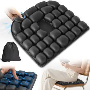 Upgrade Travel Cushion with No External Air Pump, Airplane Seat Cushion for Long Flights, Portable Wheelchair Cushions, Adjustable Air Cushion with Non-Skid Bottom Relief Discomfort in Coccyx Upgrade Travel Cushion with No External Air Pump, Airplane Seat Cushion for Long Flights, Portable Wheelchair Cushions, Adjustable Air Cushion with Non-Skid Bottom Relief Discomfort in Coccyx