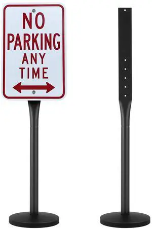 Portable Sign Post, 1-Pack, 4 ft Tall, Metal Sign Stands with Heavy Duty Cast Iron Base, Multi-Hole Design for Easy Installation, Wind-Resistant, for Indoor and Outdoor Parking, Warning, Notice Portable Sign Post, 1-Pack, 4 ft Tall, Metal Sign Stands with Heavy Duty Cast Iron Base, Multi-Hole Design for Easy Installation, Wind-Resistant, for Indoor and Outdoor Parking, Warning, Notice
