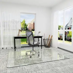 45" x 60" Office Chair Mat for Carpet, Tempered Glass Chair Mat with Rounded Corners and Polished Edges, Desk Floor Mat for Carpet, Hardwood Floor, Office 45" x 60" Office Chair Mat for Carpet, Tempered Glass Chair Mat with Rounded Corners and Polished Edges, Desk Floor Mat for Carpet, Hardwood Floor, Office