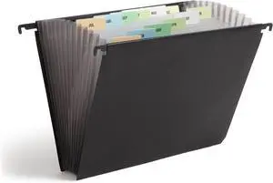 Poly Hanging Expanding File, 12 Dividers, Letter Size, Black (65125) (Pack of 12) Poly Hanging Expanding File, 12 Dividers, Letter Size, Black (65125) (Pack of 12)