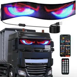35.5"x7.6" Led Sign, Large Devil Wink Eyes Light Signs, Electronic Programmable Scrolling LED Matrix Panel, Huge Flexible Soft Screen Eye Lamp for Truck Car Windows Shop Advertising 35.5"x7.6" Led Sign, Large Devil Wink Eyes Light Signs, Electronic Programmable Scrolling LED Matrix Panel, Huge Flexible Soft Screen Eye Lamp for Truck Car Windows Shop Advertising