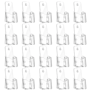 20 Pcs Acrylic Brochure Holder 4x7.9 Inch Brochure Display Stand Clear Literature Holder with Hanging Hole, Desktop Storage for Brochure, Magazine, Map, Booklets, Leaflet, transparent 20 Pcs Acrylic Brochure Holder 4x7.9 Inch Brochure Display Stand Clear Literature Holder with Hanging Hole, Desktop Storage for Brochure, Magazine, Map, Booklets, Leaflet, transparent