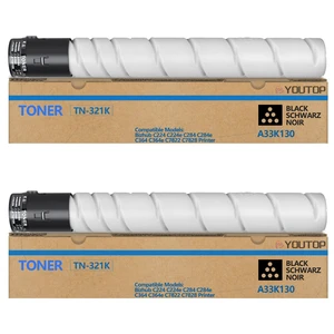 2PK TN321 TN322 TN220 TN221 TN323 Black Toner Cartridge (A33K130) Compatible for Konica Minolta bizhub C224 C284 C364 224e 284e 364e C221 C221S C281 227 287 C227 C287 Printers 2PK TN321 TN322 TN220 TN221 TN323 Black Toner Cartridge (A33K130) Compatible for Konica Minolta bizhub C224 C284 C364 224e 284e 364e C221 C221S C281 227 287 C227 C287 Printers