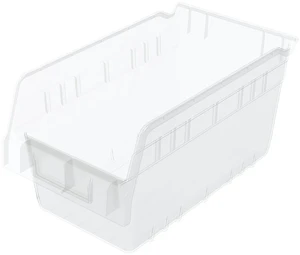 30090 Plastic Nesting ShelfMax Storage Bin Box, (12-Inch x 6-Inch x 6-Inch), Clear, (10-Pack) 30090 Plastic Nesting ShelfMax Storage Bin Box, (12-Inch x 6-Inch x 6-Inch), Clear, (10-Pack)
