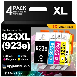 923 XL Ink Cartridges 4-Pack Upgraded Chip Compatible for HP 8130 923XL 923e HP923 Combo Pack High Yield use for OfficeJet Pro 8130e 8120e 8125e 8135e 8138e 8139e 8125 Printer BK/C/M/Y 923 XL Ink Cartridges 4-Pack Upgraded Chip Compatible for HP 8130 923XL 923e HP923 Combo Pack High Yield use for OfficeJet Pro 8130e 8120e 8125e 8135e 8138e 8139e 8125 Printer BK/C/M/Y