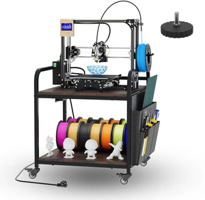 Heavy Duty 3D Printer Stand for Bambu Lab A1 Mini & FlashForge 5M Reduces Printer Vibration, Supports 220 lbs, Adjustable Height, Built-in Power Hub, Mobile Tool Storage Heavy Duty 3D Printer Stand for Bambu Lab A1 Mini & FlashForge 5M Reduces Printer Vibration, Supports 220 lbs, Adjustable Height, Built-in Power Hub, Mobile Tool Storage