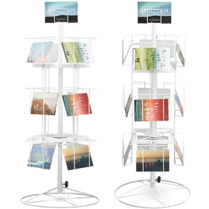 2 Pcs 12 Pocket 3 Tier Metal Rotating Card Display Stand for 5"x7" Cards Rotating Countertop Greeting Card Rack Spinning Postcard Greeting Card Holder for Grocery Stores Retail Floor Showcase 2 Pcs 12 Pocket 3 Tier Metal Rotating Card Display Stand for 5"x7" Cards Rotating Countertop Greeting Card Rack Spinning Postcard Greeting Card Holder for Grocery Stores Retail Floor Showcase