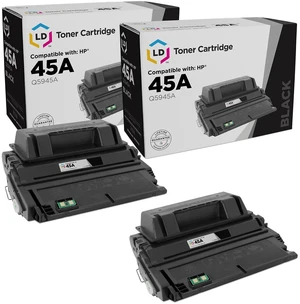 Products Compatible Black Toner Cartridge Replacement for HP 45A Q5945A (2-Pack) for HP LaserJet 4345, M4345, and Other MFP Printers Products Compatible Black Toner Cartridge Replacement for HP 45A Q5945A (2-Pack) for HP LaserJet 4345, M4345, and Other MFP Printers