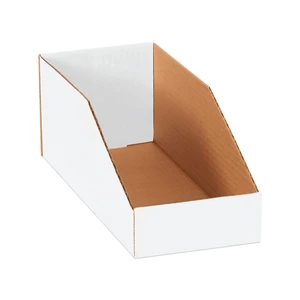Corrugated Cardboard Storage Bins Holder 5" x 12" x 4.5" (50 Pack), Open Top Durable and Ideal for Organizing Parts Bin Work Areas Packing Moving and Storage - White, 50 Pack Corrugated Cardboard Storage Bins Holder 5" x 12" x 4.5" (50 Pack), Open Top Durable and Ideal for Organizing Parts Bin Work Areas Packing Moving and Storage - White, 50 Pack