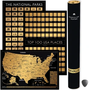 3 in 1 Large Gift Set - Scratch off 63 National Parks Poster, Scratch off USA Map, Scratchable Destinations of the United States Poster - Travel Tracker to Mark Your Travels - Bundle of Three 3 in 1 Large Gift Set - Scratch off 63 National Parks Poster, Scratch off USA Map, Scratchable Destinations of the United States Poster - Travel Tracker to Mark Your Travels - Bundle of Three