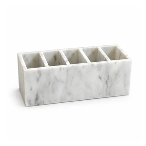 Natural White Marble 5-Compartment Desk Organizer for Pens & Brushes White Marble Pen Holder 5 Compartments, Natural Stone Multi-Slot Desktop Organizer for Pens, Pencils, Scissors, Markers Natural White Marble 5-Compartment Desk Organizer for Pens & Brushes White Marble Pen Holder 5 Compartments, Natural Stone Multi-Slot Desktop Organizer for Pens, Pencils, Scissors, Markers
