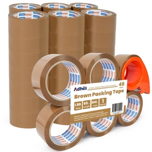 Brown Packing Tape with Dispenser, 1.88 Inch x 55 Yards 48 Rolls Heavy Duty Shipping Tape for Moving Boxes, Packaging and Storage, Strong Adhesive Brown Packing Tape with Dispenser, 1.88 Inch x 55 Yards 48 Rolls Heavy Duty Shipping Tape for Moving Boxes, Packaging and Storage, Strong Adhesive