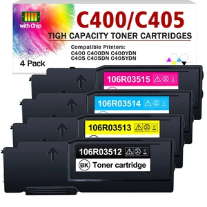 C400 Toner Cartridge Replacement for Xerox Versalink C400/C405,4800~5000 Pages 106R03512 106R03513 106R03514 106R03515 High Yield Ink Cartridge for C405/YDN C400/DN Color Multifunction Printer(4 Pack) C400 Toner Cartridge Replacement for Xerox Versalink C400/C405,4800~5000 Pages 106R03512 106R03513 106R03514 106R03515 High Yield Ink Cartridge for C405/YDN C400/DN Color Multifunction Printer(4 Pack)