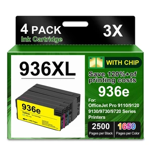 936XL 936e 936 Ink Cartridges (4 Pack with Chip) Replacement for Combo Pack Work with OfficeJet Pro 9125e 9120e 9730e 9130 9720 9730 9135e 9122e 9128e 9110b 9120b 9130b 9130e Printer 936XL 936e 936 Ink Cartridges (4 Pack with Chip) Replacement for Combo Pack Work with OfficeJet Pro 9125e 9120e 9730e 9130 9720 9730 9135e 9122e 9128e 9110b 9120b 9130b 9130e Printer