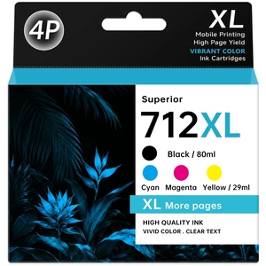 712XL 712 Ink Cartridge 4Pack High Yield Compatible with HP DesignJet T210 Compatible for HP 712XL 712 Ink Cartridges Combo Pack Works with HP DesignJet T210 T230 T630 T650 Studio Printer 712XL 712 Ink Cartridge 4Pack High Yield Compatible with HP DesignJet T210 Compatible for HP 712XL 712 Ink Cartridges Combo Pack Works with HP DesignJet T210 T230 T630 T650 Studio Printer