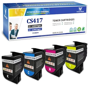 4 Colors Compatible Toner Cartridges CS317 CX317 CS417 CX417 CS517 CX517 Standard Capacity 3000 Pages BK, 2300 Pages CMY for Lexmark Printer CS317dn CX317dn CS417dn CX417de CS517de CX517de 4 Colors Compatible Toner Cartridges CS317 CX317 CS417 CX417 CS517 CX517 Standard Capacity 3000 Pages BK, 2300 Pages CMY for Lexmark Printer CS317dn CX317dn CS417dn CX417de CS517de CX517de