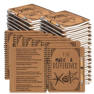 50 Sets Employee Appreciation Gift Bulk Starfish Story Notebook Set Inspirational A5 Spiral Journal with Bamboo Pens for Coworker Staff Office Gifts 50 Sets Employee Appreciation Gift Bulk Starfish Story Notebook Set Inspirational A5 Spiral Journal with Bamboo Pens for Coworker Staff Office Gifts