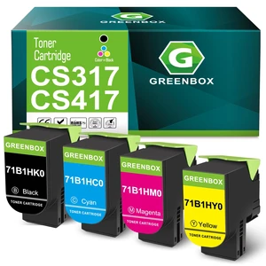 CS317 CS417 Toner Cartridge 71B1HK0 71B1HC0 71B1HM0 71B1HY0 CS417 CS317 Toner Cartridge, Replacement for Lexmark CS417 CX417 CX517 CS317 CS317dn CX317dn Printer, High Yield CS317 CS417 Toner Cartridge 71B1HK0 71B1HC0 71B1HM0 71B1HY0 CS417 CS317 Toner Cartridge, Replacement for Lexmark CS417 CX417 CX517 CS317 CS317dn CX317dn Printer, High Yield