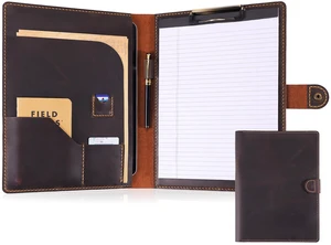 Leather Portfolio for Men & Women - Vintage Padfolio with Clipboard, Resume & Document Organizer for A4 Letter Size Writing Pad - Business Folder for Office & Conference (Coffee) Leather Portfolio for Men & Women - Vintage Padfolio with Clipboard, Resume & Document Organizer for A4 Letter Size Writing Pad - Business Folder for Office & Conference (Coffee)