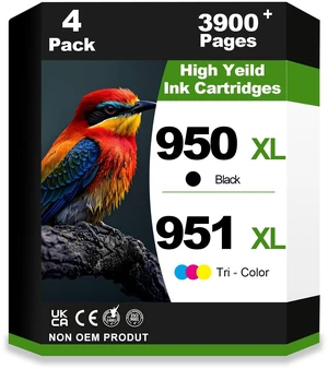 950XL 951XL Ink Cartridges Combo Pack Smart-Auto Ink Cartridge Replacement for HP Officejet Pro 8100 8110 8600 8610 8615 8616 8620 8625 8630 8640 8660 251dw 271dw 276dw Inkjet Printer (4 Pack,BCMY 950XL 951XL Ink Cartridges Combo Pack Smart-Auto Ink Cartridge Replacement for HP Officejet Pro 8100 8110 8600 8610 8615 8616 8620 8625 8630 8640 8660 251dw 271dw 276dw Inkjet Printer (4 Pack,BCMY