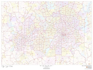 Dallas - Fort Worth, Texas Zip Codes - 48" x 36" Paper Wall Map Dallas - Fort Worth, Texas Zip Codes - 48" x 36" Paper Wall Map