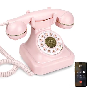 Pink Bluetooth Landline Phone, Bluetooth Phone with Speakerphone Retro Home Phones with Music Playback & Hands-Free Call for Home, Office, Hotel, Party Use Pink Bluetooth Landline Phone, Bluetooth Phone with Speakerphone Retro Home Phones with Music Playback & Hands-Free Call for Home, Office, Hotel, Party Use