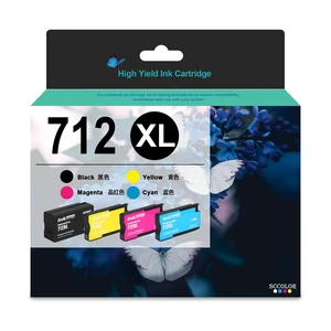 Remanufactured 712 Ink 712XL Ink Cartridges 4 Pack High Yield Replacement for T650 T630 T230 T210 Studio Plotter Printers.4 pack Black Cyan Magenta Yellow Ink Cartridges Remanufactured 712 Ink 712XL Ink Cartridges 4 Pack High Yield Replacement for T650 T630 T230 T210 Studio Plotter Printers.4 pack Black Cyan Magenta Yellow Ink Cartridges