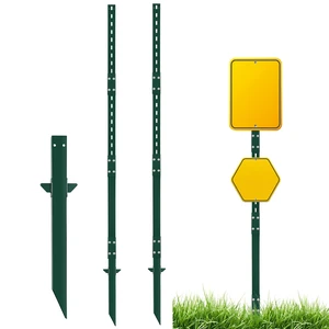 2 Pack 8' Sign Post Stake Metal for Outside, Heavy Duty Yard Sign Stake, Rust, Wind & Dust Resistant Sturdy Metal Pole for Outside, Yard, Road, Parking Fits Signs 7 to 18 Inch (Green) 2 Pack 8' Sign Post Stake Metal for Outside, Heavy Duty Yard Sign Stake, Rust, Wind & Dust Resistant Sturdy Metal Pole for Outside, Yard, Road, Parking Fits Signs 7 to 18 Inch (Green)
