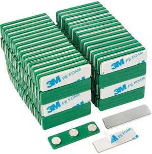 Magnets 120 Pack Strong Magnetic Name Badge Holders with Steel Back Plate, Name Tags/ID Badge Magnets, Fastener with 3M Adhesive on Front Plate,Strength Neodymium Magnets Magnets 120 Pack Strong Magnetic Name Badge Holders with Steel Back Plate, Name Tags/ID Badge Magnets, Fastener with 3M Adhesive on Front Plate,Strength Neodymium Magnets