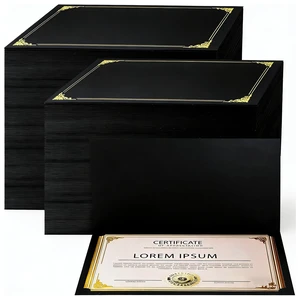 150 Pcs Certificate Holders Bulk, Black Diploma Covers with Gold Foil Border for Letter Size 8.5x11, Single Sided Award Certificate Cover, Premium Cardstock Document Organizer 150 Pcs Certificate Holders Bulk, Black Diploma Covers with Gold Foil Border for Letter Size 8.5x11, Single Sided Award Certificate Cover, Premium Cardstock Document Organizer