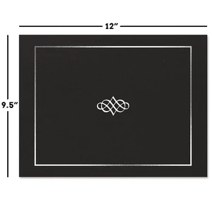 Ornate Black & Silver Certificate Folders - Pack of 25, Linen Cover 80 lb. Stock, Folded, Die-Cut Corners, for Office, Business Awards, Graduation, School Diploma Holder, 9-1/2" x 12" Ornate Black & Silver Certificate Folders - Pack of 25, Linen Cover 80 lb. Stock, Folded, Die-Cut Corners, for Office, Business Awards, Graduation, School Diploma Holder, 9-1/2" x 12"