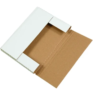 BFM1291 Corrugated Cardboard Easy-Fold Mailers, 12 1/8 x 9 1/8 x 1 Inches, Fold Over Mailers, Adjustable Die-Cut Shipping, Multi-Depth, Large White Mailing (Pack of 50) BFM1291 Corrugated Cardboard Easy-Fold Mailers, 12 1/8 x 9 1/8 x 1 Inches, Fold Over Mailers, Adjustable Die-Cut Shipping, Multi-Depth, Large White Mailing (Pack of 50)