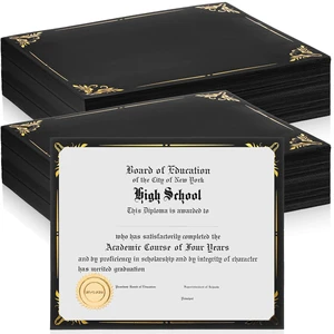 200 Pack Certificate Holders Diploma Holders Office Certificate Covers Bulk Document Letter Size Diploma Covers for 8.5 x 11 Inch Paper(Black with Gold Foil Border) 200 Pack Certificate Holders Diploma Holders Office Certificate Covers Bulk Document Letter Size Diploma Covers for 8.5 x 11 Inch Paper(Black with Gold Foil Border)