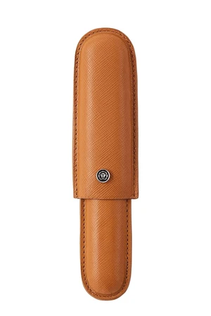Cigar Style Single Pen Case, Pen Pouch for Business, Travel & Gifting, Genuine Saffiano Leather, Gift Box Presentation - Mocha Cigar Style Single Pen Case, Pen Pouch for Business, Travel & Gifting, Genuine Saffiano Leather, Gift Box Presentation - Mocha