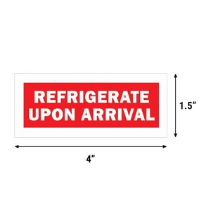 Refrigerate Upon Arrival Stickers, 1.5 x 4 inch, Red, 2400 Labels For Perishable Items, Fruits or Freight Forwarding Refrigerate Upon Arrival Stickers, 1.5 x 4 inch, Red, 2400 Labels For Perishable Items, Fruits or Freight Forwarding
