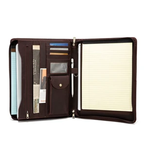 Handmade Leather Portfolio for 8.5 x 11" Notepad and 13" Tablet Zippered Padfolio, Professional Business Travel Organizer Case Folio Gift for Women and Men (Dark Brown, Crazy Horse Leather) Handmade Leather Portfolio for 8.5 x 11" Notepad and 13" Tablet Zippered Padfolio, Professional Business Travel Organizer Case Folio Gift for Women and Men (Dark Brown, Crazy Horse Leather)