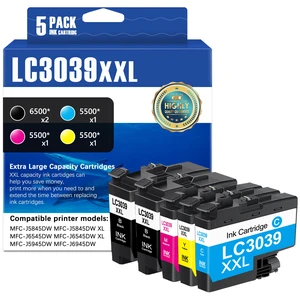 LC3039 BK/C/M/Y Ink Cartridges 5Pack Replacement for Brother LC3039 XXL Ink Replacement for Brother LC3039BK LC3039C LC3039M LC3039Y Ink MFC-J5845DW MFC-J6945DW MFC-J6545DW MFC-J5945DW Printer LC3039 BK/C/M/Y Ink Cartridges 5Pack Replacement for Brother LC3039 XXL Ink Replacement for Brother LC3039BK LC3039C LC3039M LC3039Y Ink MFC-J5845DW MFC-J6945DW MFC-J6545DW MFC-J5945DW Printer