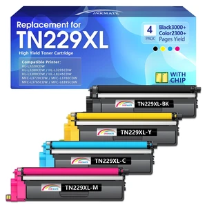 TN229XL TN229 229XL MFC-L3780CDW Toner Cartridge 4 Pack (BK/C/M/Y) Compatible for Brother TN229 Work with MFC-L3780CDW MFC-L3720CDW HL-L3280CDW HL-L3220CDW HL-L3300CDW HL-L3295CDW Printer TN229XL TN229 229XL MFC-L3780CDW Toner Cartridge 4 Pack (BK/C/M/Y) Compatible for Brother TN229 Work with MFC-L3780CDW MFC-L3720CDW HL-L3280CDW HL-L3220CDW HL-L3300CDW HL-L3295CDW Printer