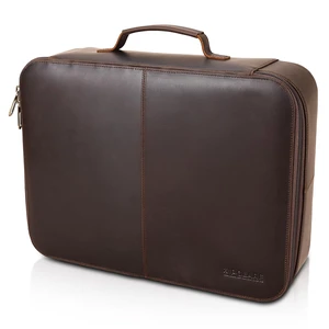 Full Grain Leather Document Organizer Bag Storage Cabinet Box Portable Home Business Safe Folder, Secure Lockable YKK Zipper, Sturdy Grab Handle, Luggage/Trolley Strap Full Grain Leather Document Organizer Bag Storage Cabinet Box Portable Home Business Safe Folder, Secure Lockable YKK Zipper, Sturdy Grab Handle, Luggage/Trolley Strap