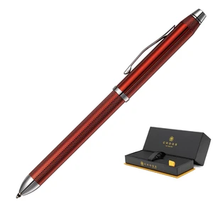 Tech3+ Engraved Refillable Multi-Function Ballpoint Pen with Stylus, Medium Ballpen And Pencil, Includes Premium Gift Box - Translucent Red Tech3+ Engraved Refillable Multi-Function Ballpoint Pen with Stylus, Medium Ballpen And Pencil, Includes Premium Gift Box - Translucent Red