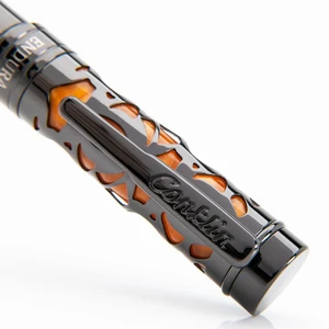 Endura Deco Crest Rollerball Pen in Orange with Rose Gold Accents Refillable Rollerball Writing Instrument by Pen Company Endura Deco Crest Rollerball Pen in Orange with Rose Gold Accents Refillable Rollerball Writing Instrument by Pen Company