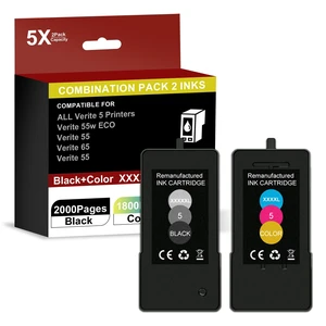 High Capacity Verite 5 Ink Cartridge Replacement for Verite 5 XXXXXL for Verite 55W ECO Verite 55 Eco Verite 65 XXXXXL Verite 55 XXXXXL Plus (2Pack 1Black 1Color) High Capacity Verite 5 Ink Cartridge Replacement for Verite 5 XXXXXL for Verite 55W ECO Verite 55 Eco Verite 65 XXXXXL Verite 55 XXXXXL Plus (2Pack 1Black 1Color)
