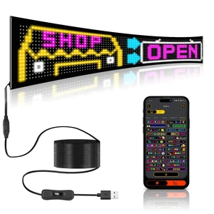 Programmable LED Sign, 35"x7.5" Scrolling Flexible Display, Bluetooth App Control, Custom Text, Patterns & Animations, USB 5V for Car, Store, Party, Bar, Hotel, Advertising Sign Programmable LED Sign, 35"x7.5" Scrolling Flexible Display, Bluetooth App Control, Custom Text, Patterns & Animations, USB 5V for Car, Store, Party, Bar, Hotel, Advertising Sign