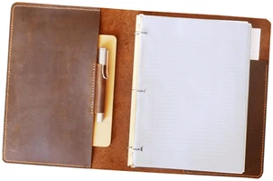 EXTRASTUDIO Full grain Leather 3 Ring Binder Holds 8.5 x 11 Inch Paper Binder Organizer Vintage Leather Portfolio Folder Planner for Office Home Document Photo Diary Supplies(Brown) EXTRASTUDIO Full grain Leather 3 Ring Binder Holds 8.5 x 11 Inch Paper Binder Organizer Vintage Leather Portfolio Folder Planner for Office Home Document Photo Diary Supplies(Brown)