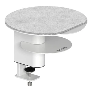 Desk Perch, Elevated Desk Clamp Shelf for Monitors Laptops, and Accessories, Powder-Coated Steel with Felt-Lined Platform, 2 Tier Organizer, White Desk Perch, Elevated Desk Clamp Shelf for Monitors Laptops, and Accessories, Powder-Coated Steel with Felt-Lined Platform, 2 Tier Organizer, White