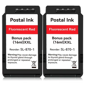 2-Pack SL-870-1 SL8701 XXL High Capacity Fluorescent Red Ink Cartridge Compatible with The PB N e w SendPro Mailstation Postage Meter (CSD1) Replacement for SL870-1 SL8701 Postal Ink (16ml*2) 2-Pack SL-870-1 SL8701 XXL High Capacity Fluorescent Red Ink Cartridge Compatible with The PB N e w SendPro Mailstation Postage Meter (CSD1) Replacement for SL870-1 SL8701 Postal Ink (16ml*2)