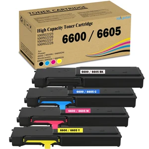 6600 6605 High Yield Toner Cartridge Compatible for Xerox Phaser 6600 6600N 6600DN WorkCentre 6605 6605N 6605DN Printer (Black:8,000 Pages;Cyan Magenta Yellow:6,000 Pages) 6600 6605 High Yield Toner Cartridge Compatible for Xerox Phaser 6600 6600N 6600DN WorkCentre 6605 6605N 6605DN Printer (Black:8,000 Pages;Cyan Magenta Yellow:6,000 Pages)