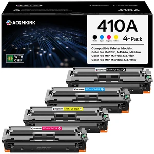 410A Toner Cartridges 4 Pack Replacement for HP 410A CF410A CF411A CF412A CF413A Color Pro MFP M477fdn M477fdw M477fnw; M452dn Printer (Black/Cyan/Magenta/Yellow) 410A Toner Cartridges 4 Pack Replacement for HP 410A CF410A CF411A CF412A CF413A Color Pro MFP M477fdn M477fdw M477fnw; M452dn Printer (Black/Cyan/Magenta/Yellow)